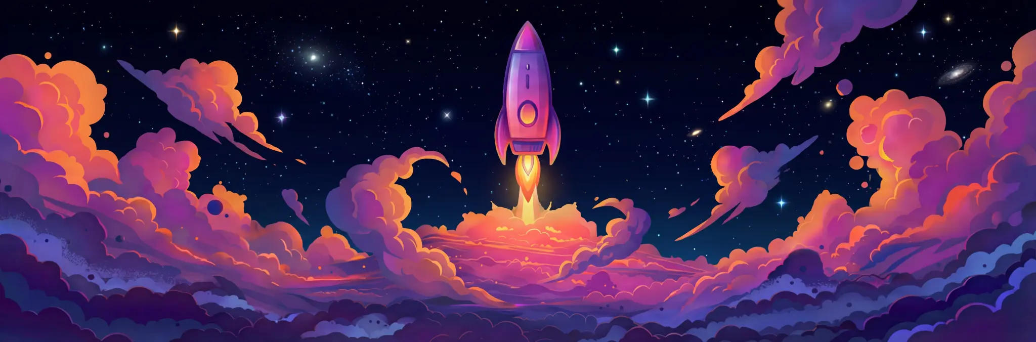 Rocket launching into space